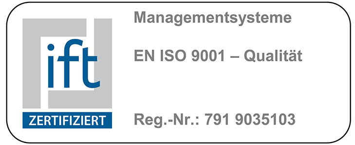 Logo Zertifikat ift ISO 9001