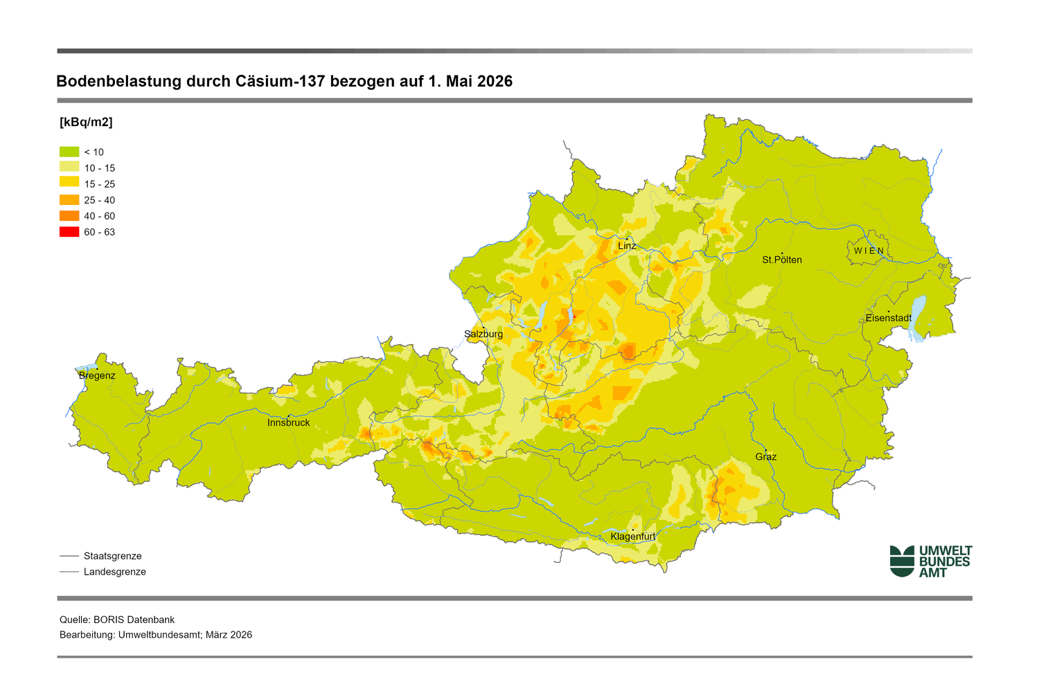 Karte der Cäsiumbelastung 2026