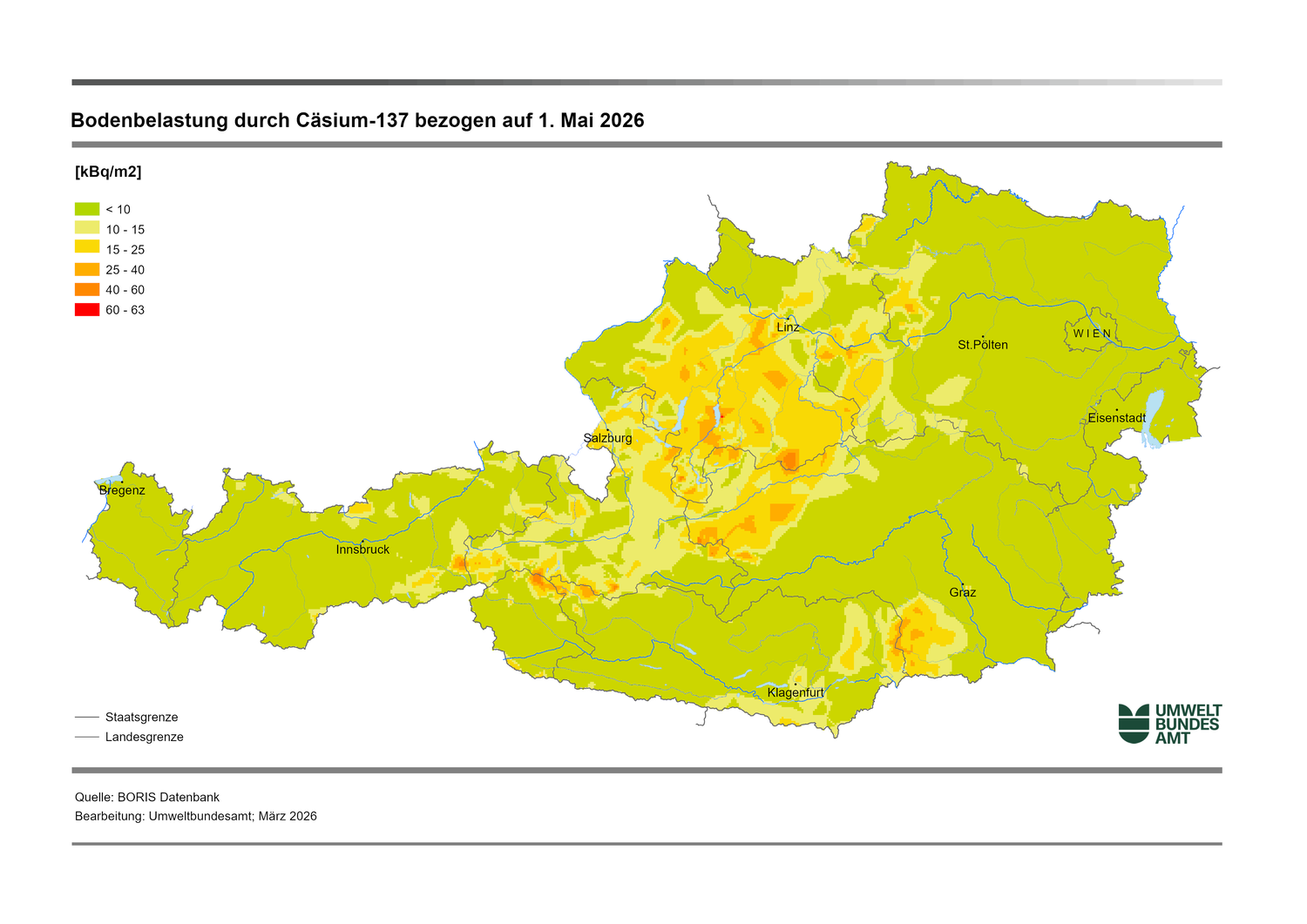 Karte der Cäsiumbelastung 2026