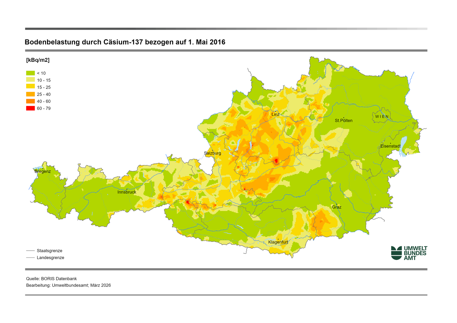 Karte der Cäsiumbelastung 2016