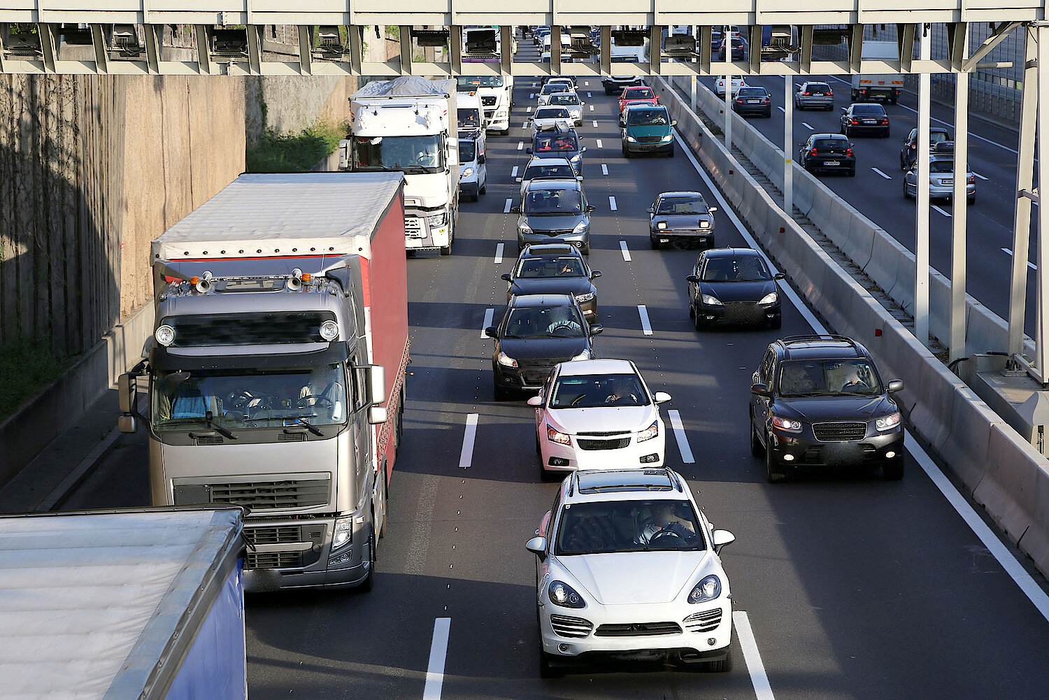 Foto Stau auf der Donauuferautobahn