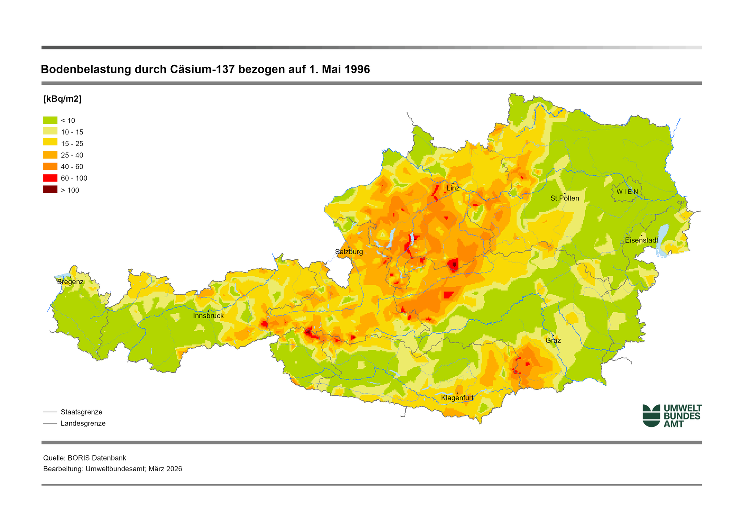 Karte der Cäsiumbelastung 1996