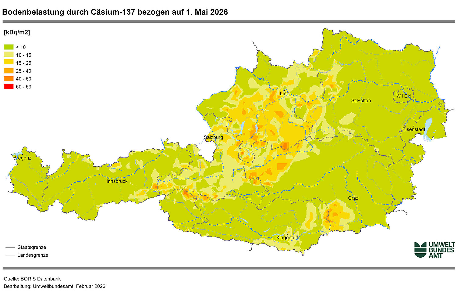 Geringe Caesiumbelastung 