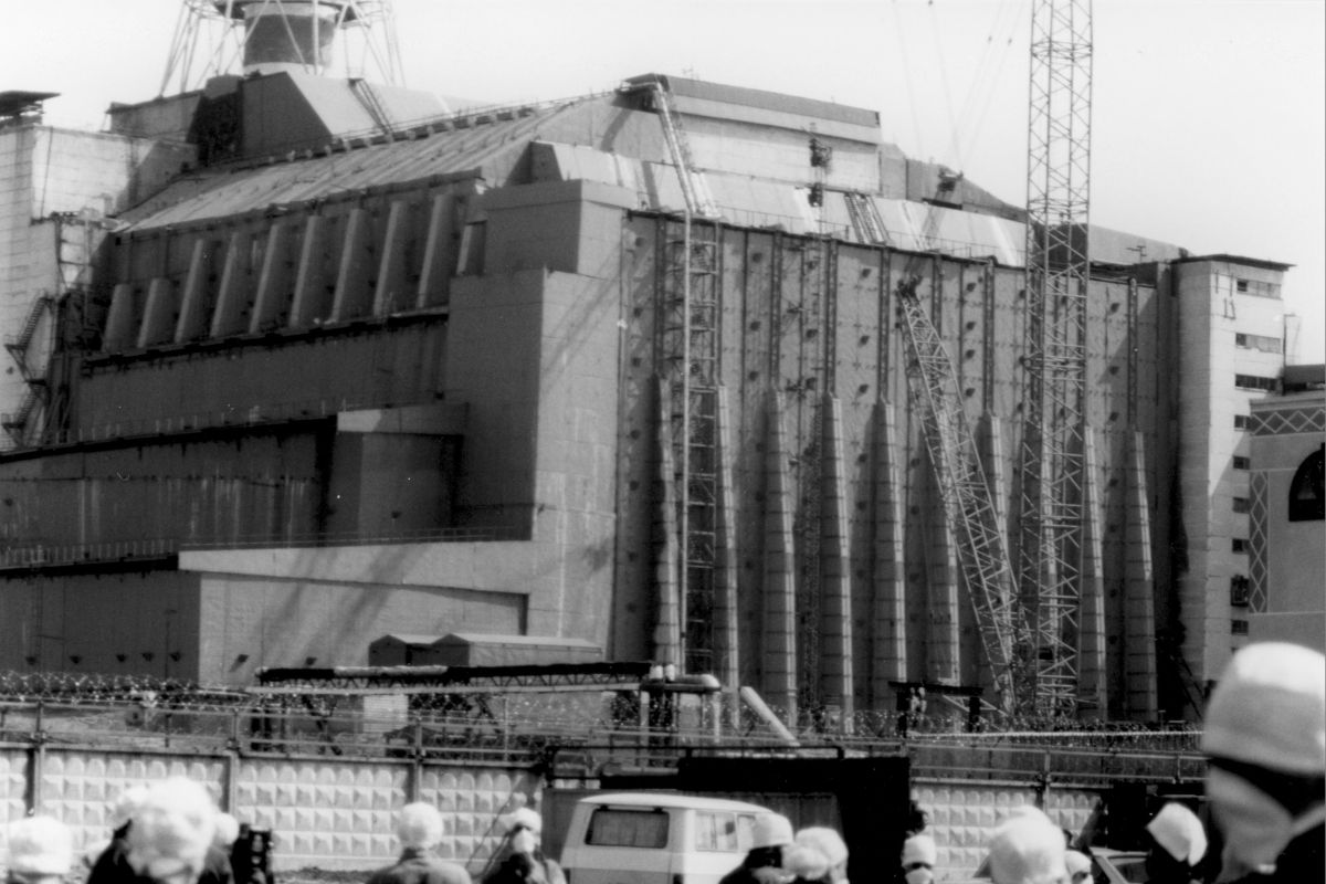 Blick auf das Kernkraftwerk Tschernobyl