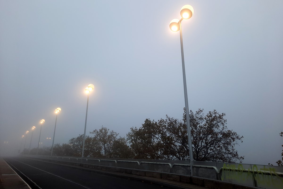 Straßenlichter im Nebel
