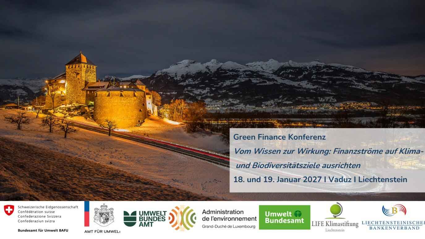 Schloss in Vaduz und Veranstalter-Logos