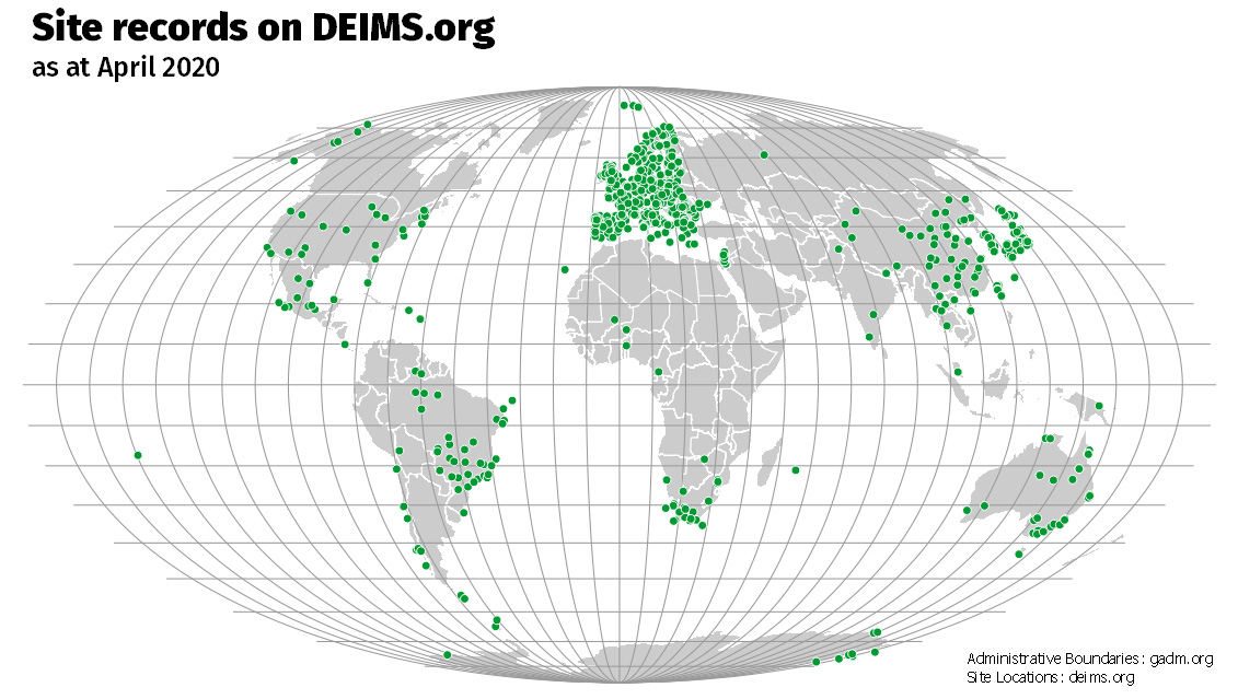 Karte LTER DEIMS Weltkarte