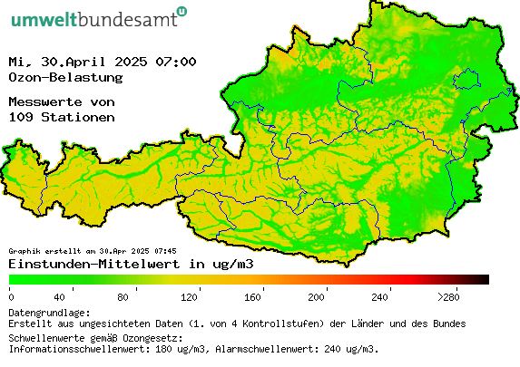 Ozonbelastungskarte